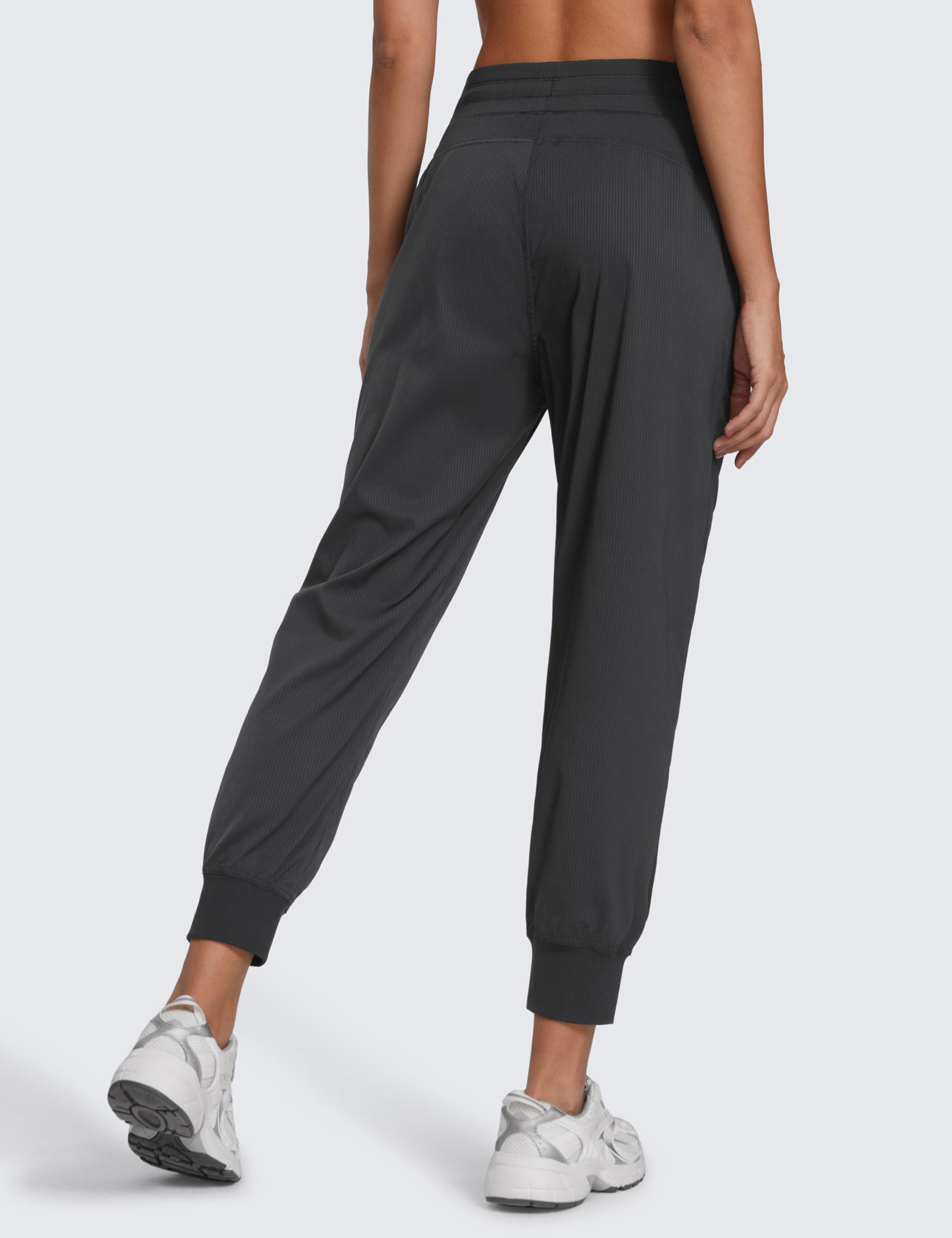CRZ YOGA Ease Line Pantaloni Jogger 66cm Inchiostro Grigio 38 | Casual, Leggero, Design Arricciato, Tasche, per Donna