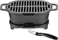 Vista 1 de IRONMAX Mini Parrilla Hibachi para Exteriores, Parrilla de Carbón Pequeña Portátil y Sartén de Hierro Fundido para Mesa, 100% Hierro Fundido