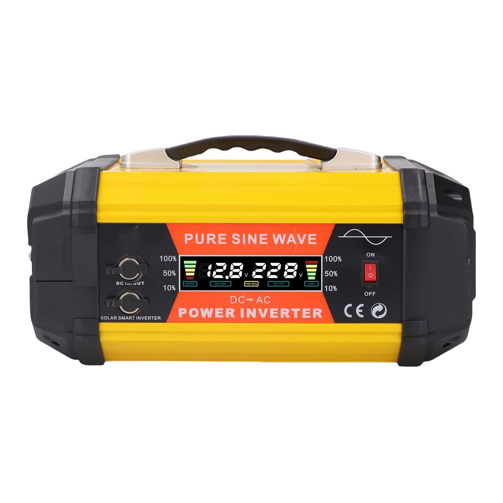Keenso Przetwornica Czystej Fali Sinusoidalnej, ABS 12 V do 220 V Samochodowa Przetwornica Sinusoidalna 500 W Ciągła Moc Szczytowa 1000 W z Podwójnym Wyświetlaczem LCD USB do łodzi Samochodowej Domowe