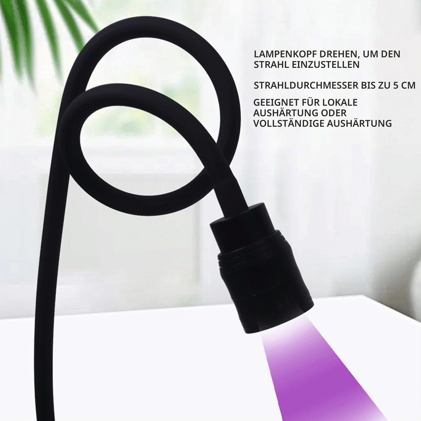 UV Lampe für Wimpernverlängerungen, UV Lampe für Gelnägel mit Fußpedalsteuerung und Klemme, Gel UV Schwanenhals Nagellampe, Aushärtender UV Wimpernkleber, UV Licht für Gelnägel
