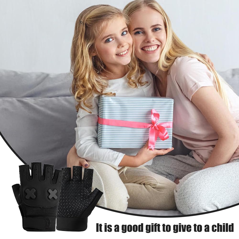 Guantes Bici Niño, Antideslizante, Transpirable, Guantes Ciclismo, para Niñas y Niños Edad 8-12, para Montar a Caballo, Andar en Bicicleta, Patinar y Andar en Patinete
