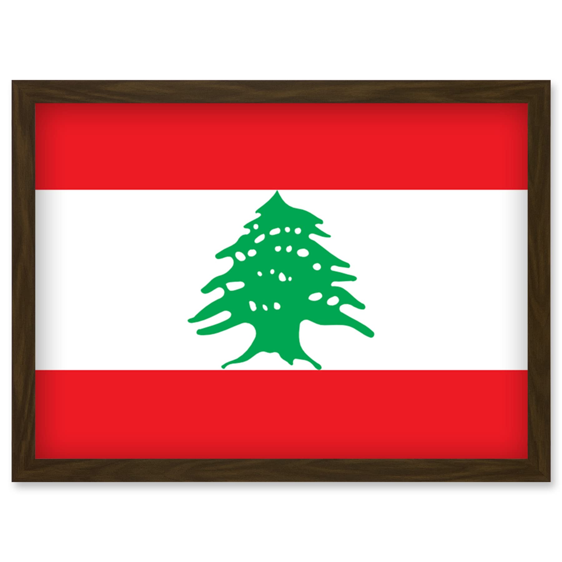 Artery8 Lebanon National Flag Patriotic Vexillology World Flags Country Region Poster Artwork Framed Wall Art Print A4