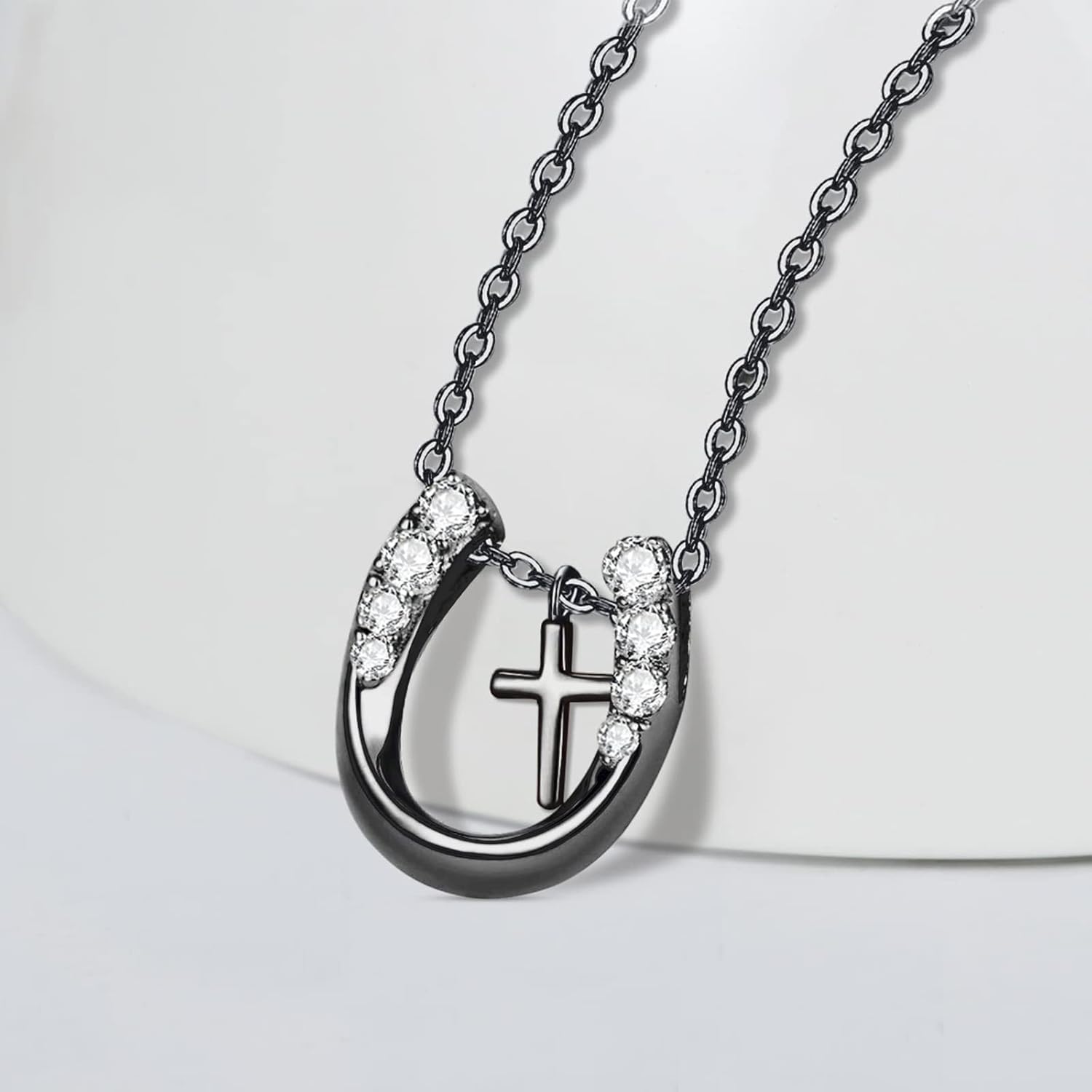 MEDWISE Horse Pendant Necklace for Women Girls - Silver Lucky Horse in Heart Embrace Necklace - Jewelry Gifts for Cowgirls Equestrian Birthday Mother's Day - Image 5