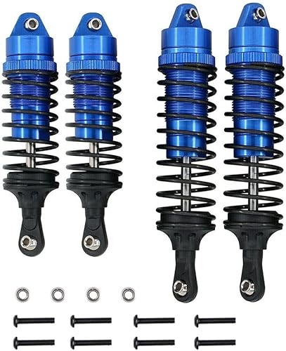 Rock 4 unids aluminio delantero y trasero amortiguador montado rojo para 110 Traxxas Slash 4x4 4WD Option Parts (Bule)