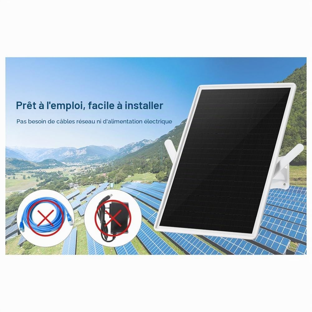 Répéteur WIFI Solaire pour Extérieur, Extension de Portée Wi-Fi Résistant aux Intempéries, Amplificateur de Signal Internet sans de 2,4 GHz, Batterie de 20000 MAh