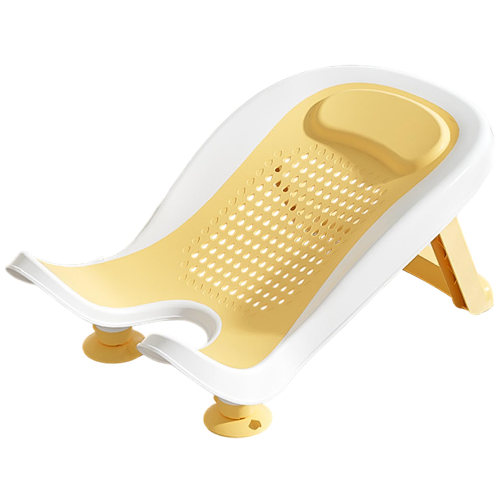 Babywaschbecken mit Saugnapf, multifunktionales tragbares Waschbecken, Babybadewanne mit klappbaren Beinen, Gesäßstütze, Waschwerkzeug für den täglichen Gebrauch auf der Theke, Gelb.