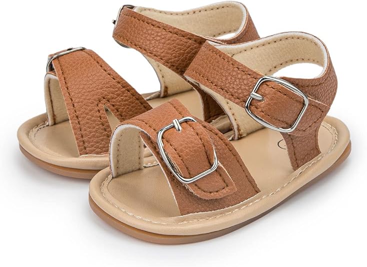 Babelvit Infant Baby Girl Boy Sandals Comfort Premium Summer Outdoor Casual Beach Shoes with Flower Bowknot Anti Slip Rubber Sole Newborn Toddler Prewalker First Walking Shoes