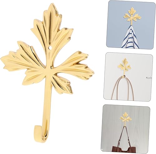 Miniatura 4 de DOITOOL Decorative Maple Leaf Brass Wall Hook Elegant Coat Hanger for Coat Hat Towel Design for Living Room Kitchen Bedroom Stylish Wall Decor