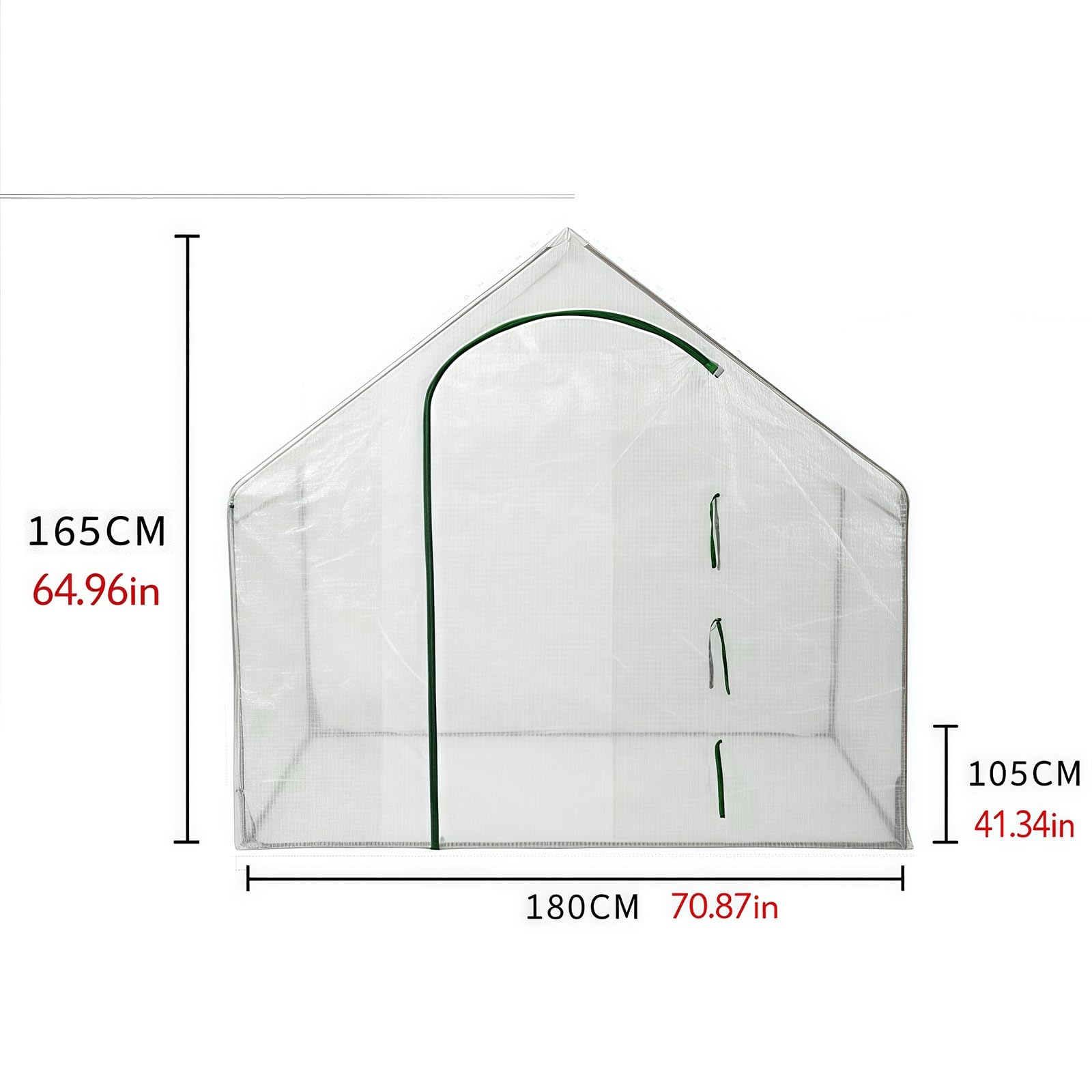 Serre portatili, copertura in PE, serra da giardino con struttura in acciaio, porta con cerniera, per fiori, verdure, alberelli, piante tropicali, 180x105x165 cm