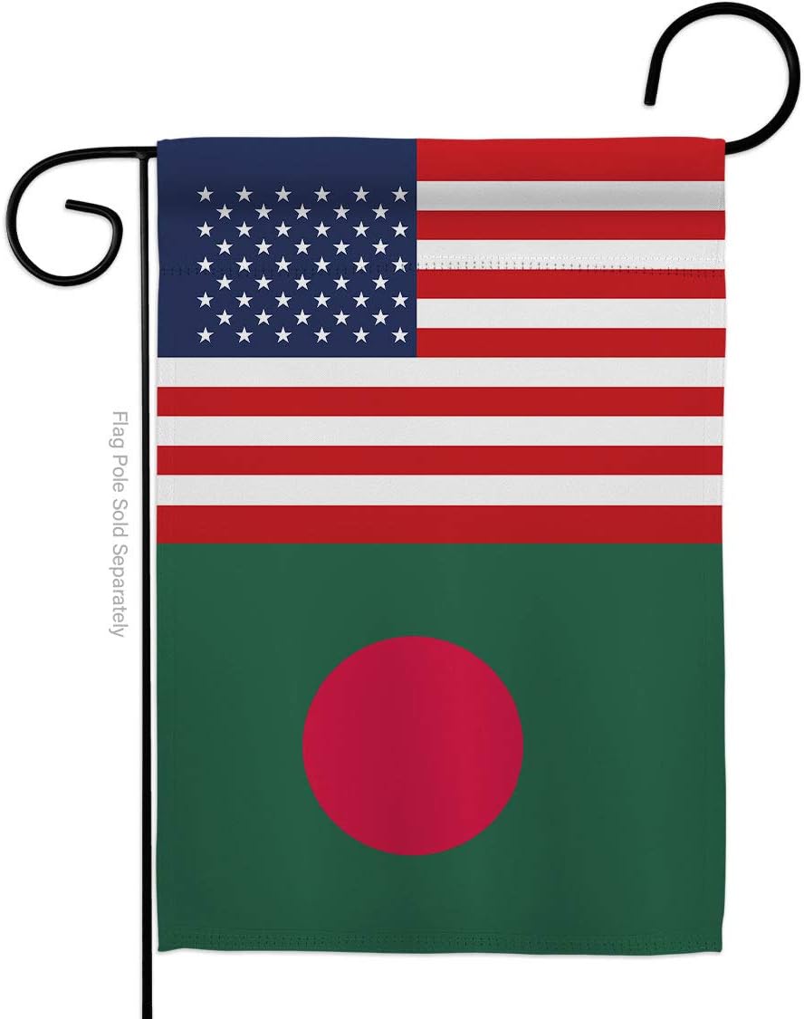Bangladesh US Friendship Burlap Burlap Garden Flag Regional USA American Alliance World Country Particular Area Small Decorative Gift Yard House Banner Double-Sided Made In 13 X 18.5