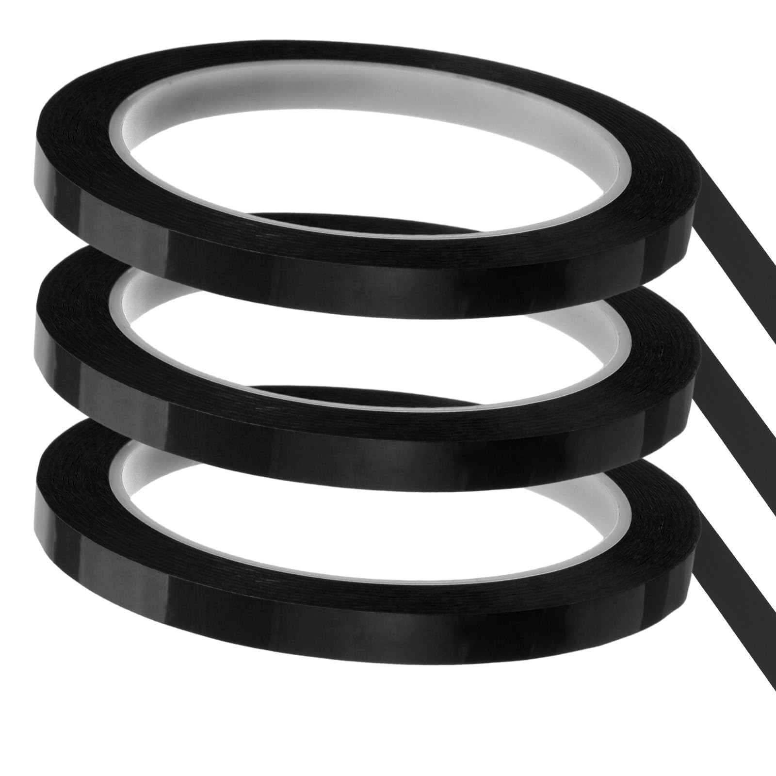 TA-VIGOR Whiteboard Tape 8mm x 66m Self Adhesive Black 3 Rolls
