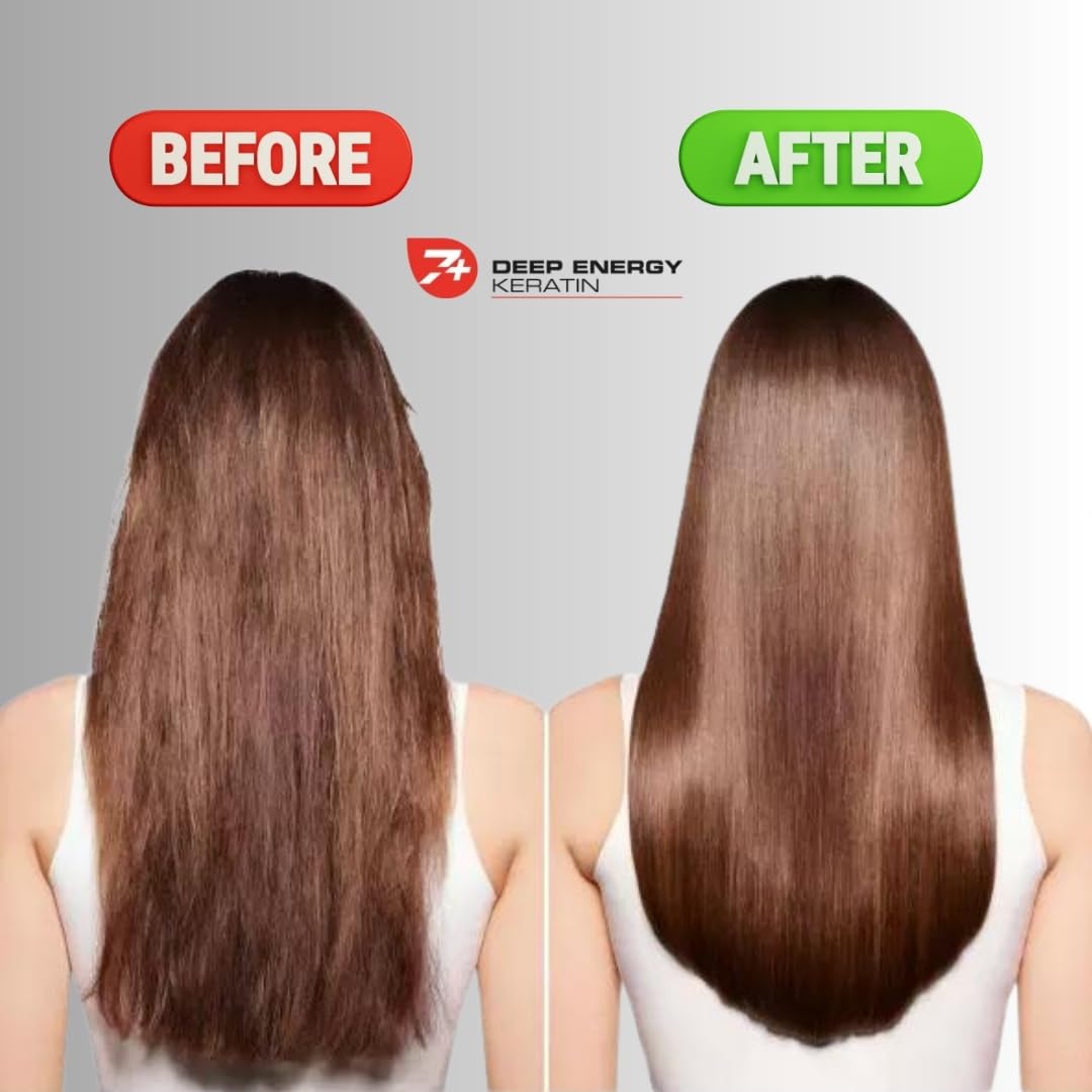Bright Professional Hair Deep Energy Keratin 200 ml Instant Damaged Hair Reconstruction Keratin Cream for Restructuring Treatment Keratin Straight and Curly Hair Dry and Damaged - Image 3