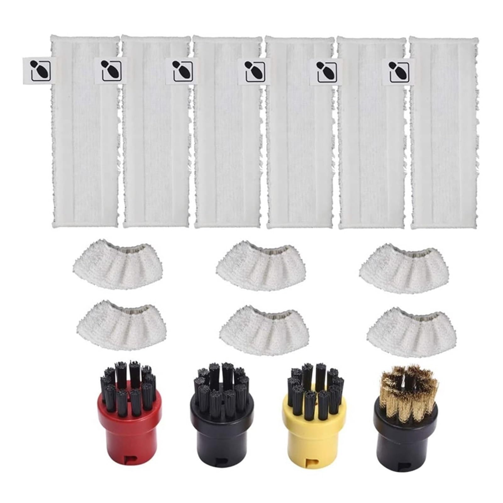 TELoni Vacuum Cleaner Microfibre Floor Cloth Set Microfibre Cover Set Colour Round Brushes, Compatible for Karcher EasyFix SC2 SC 3 SC4 SC5, Steam Cleaner