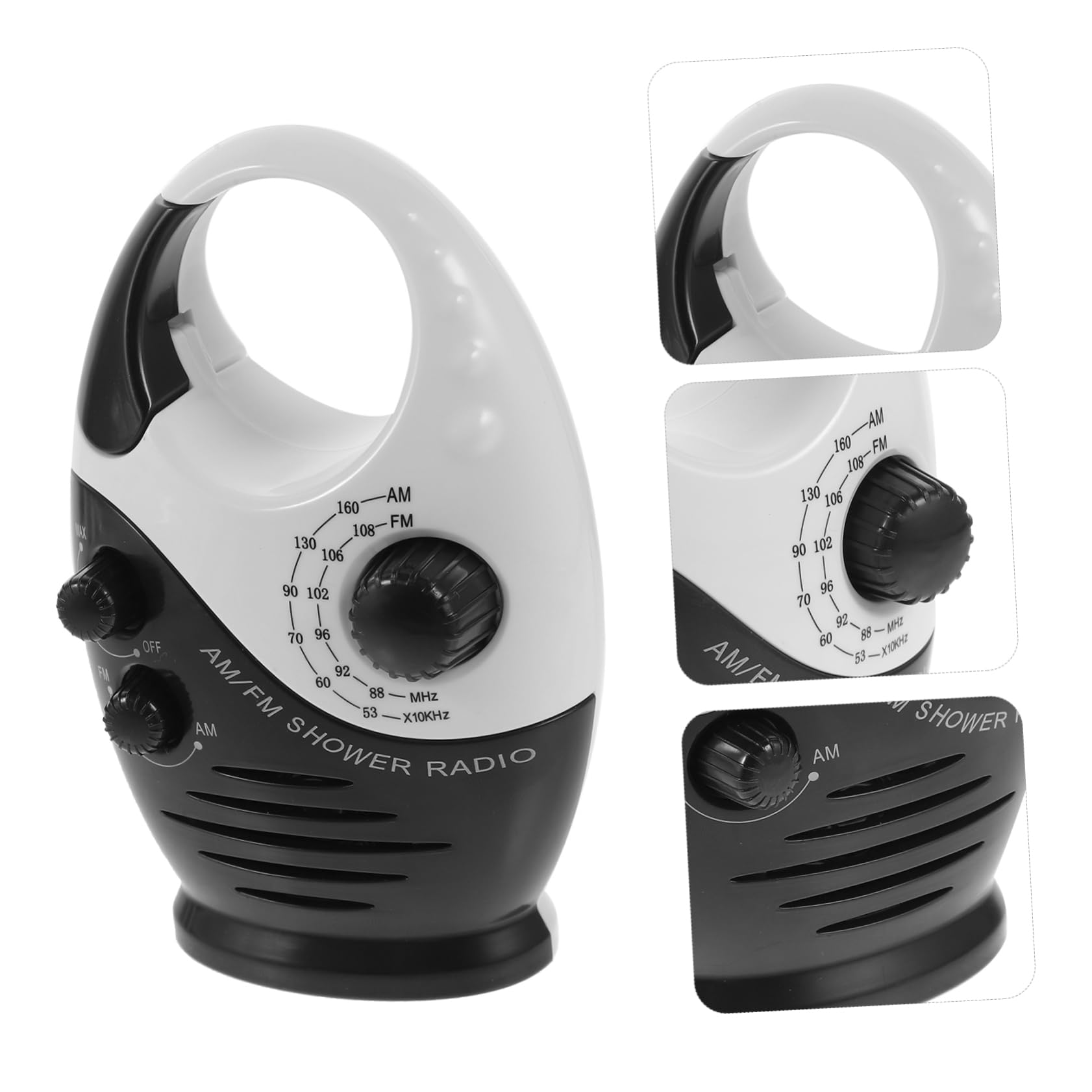 Uonlytech Wasserdichtes Duschradio Mit Tragbarem Lautsprecher Und Griff Kompaktes Mini Radio Für Badezimmer Dusche Und Outdoor Batteriebetriebenes Bad Radio Für Zuhause Und Büro