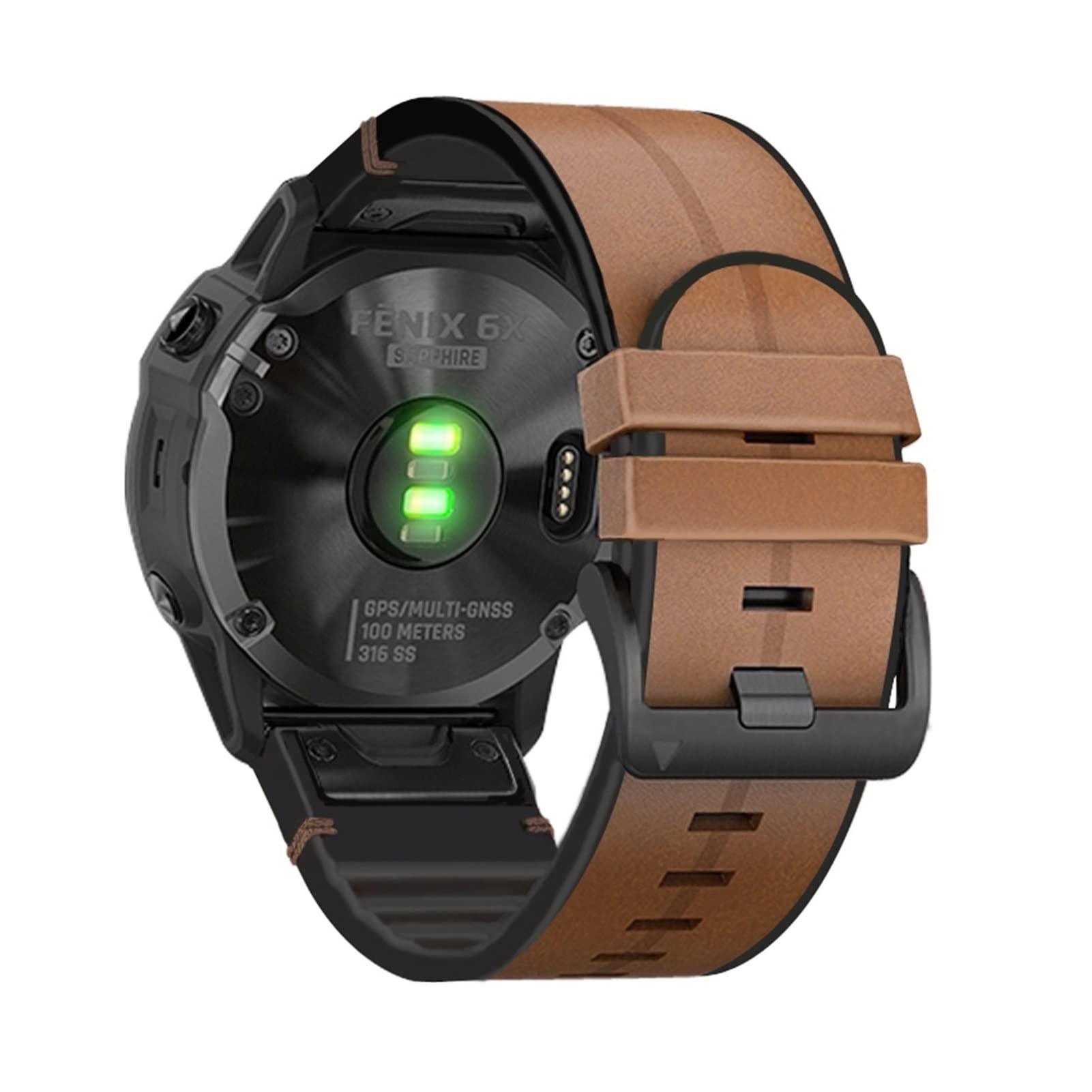 Bracelet 26mm Quickfit marron pour Garmin Fenix 6X Pro et 5X Plus