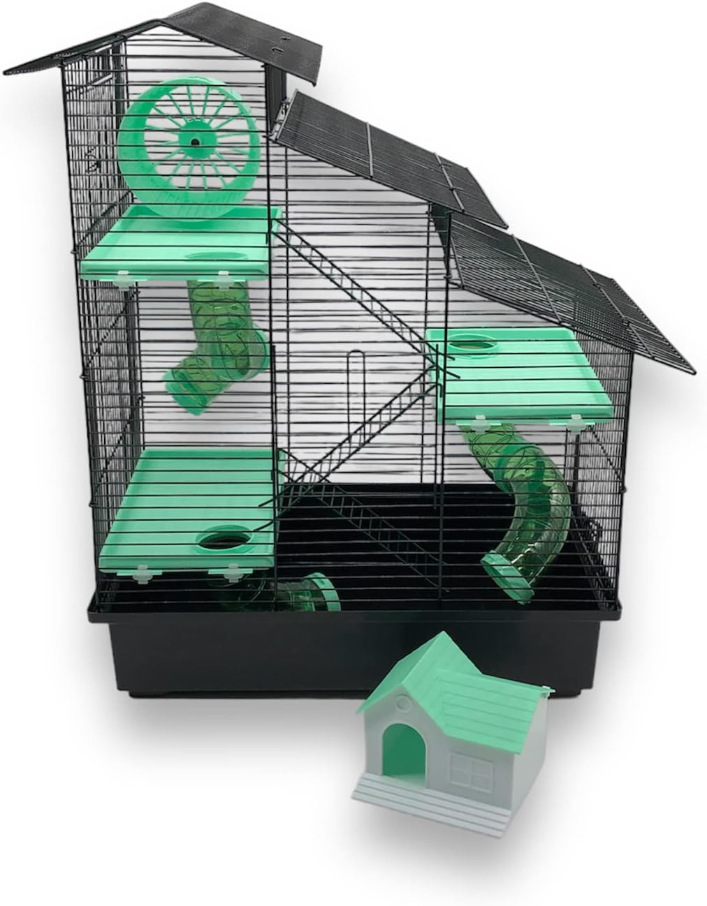 ZooPaul XXL Hamsterkäfig mit Zubehör, grün, schwarz, für Mäuse, Nagetiere, Käfig, Burg, Treppen, Tunnelsystem ZooPaul XXL Hamsterkäfig mit Zubehör, grün, schwarz, für Mäuse, Nagetiere, Käfig, Burg, Treppen, Tunnelsystem