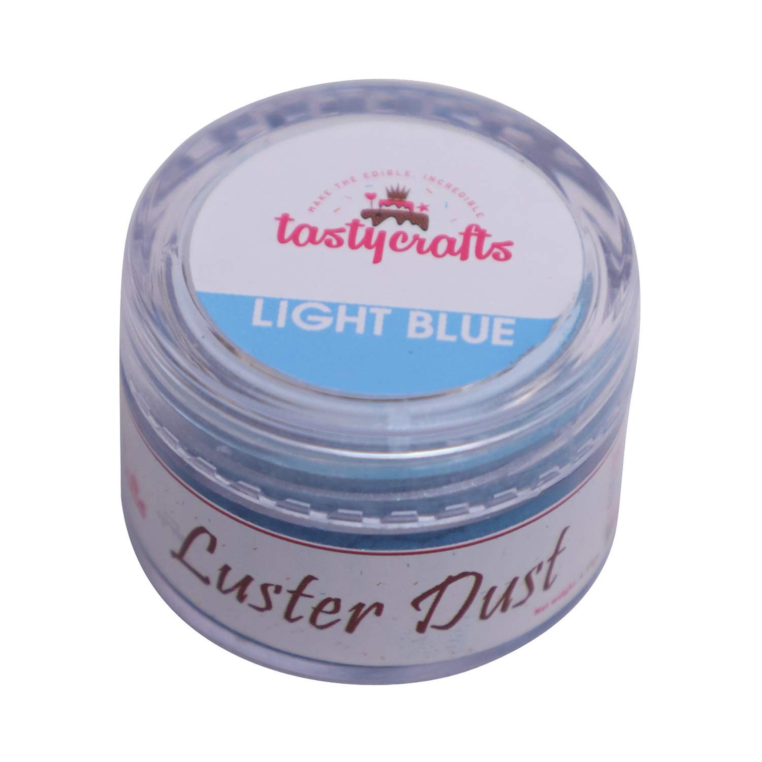 Encrust Ventures Tasty crafts Luster Dust | Pearl Dust | Edible Product for Cake Décor | Sparkling Effect | topping | Glittering Shiner Dust | For Decorative Use, 4.25 gm - Light Blue - Image 2 thumbnail