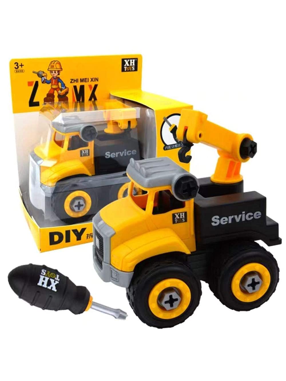 Fab World * DIY Construction Truck Toys Dissembled Assembled Excavator,Crane and Bulldozer