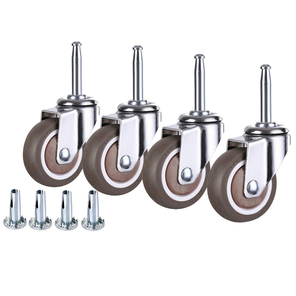 Roues Roues roulettes roues pivotantes roues, 4pcs roues en roues en caoutchouc muet avec frein, mobilier de roue de lit for enfants Remplacement de la roue de berceau de berceau(1.5inch)