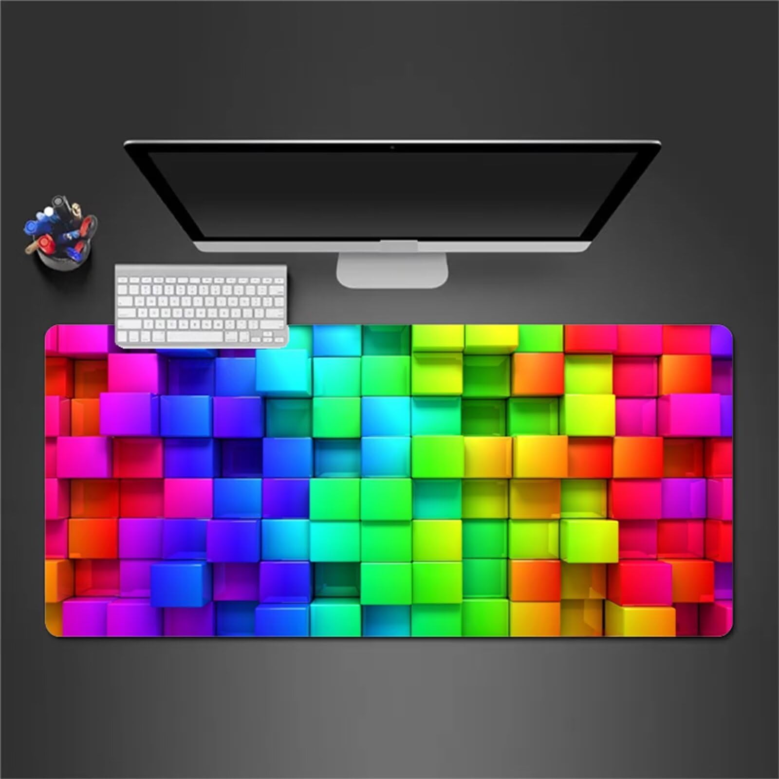 Alfombrilla Raton Gaming XXL 1200x600x2cm Alfombrilla de Ratón Grande Alfombrilla Gaming de Escritorio con Base Antideslizante para Gamers PC y Portátil (Azul Verde)