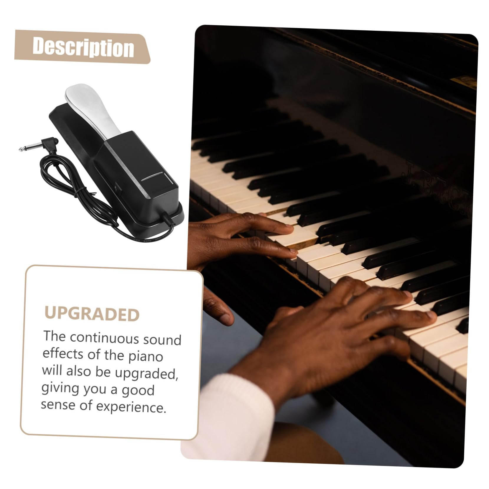 HEMOTON Piano Sustain Pedal for Keyboard Plastic Material Pedal for Professional Piano Players