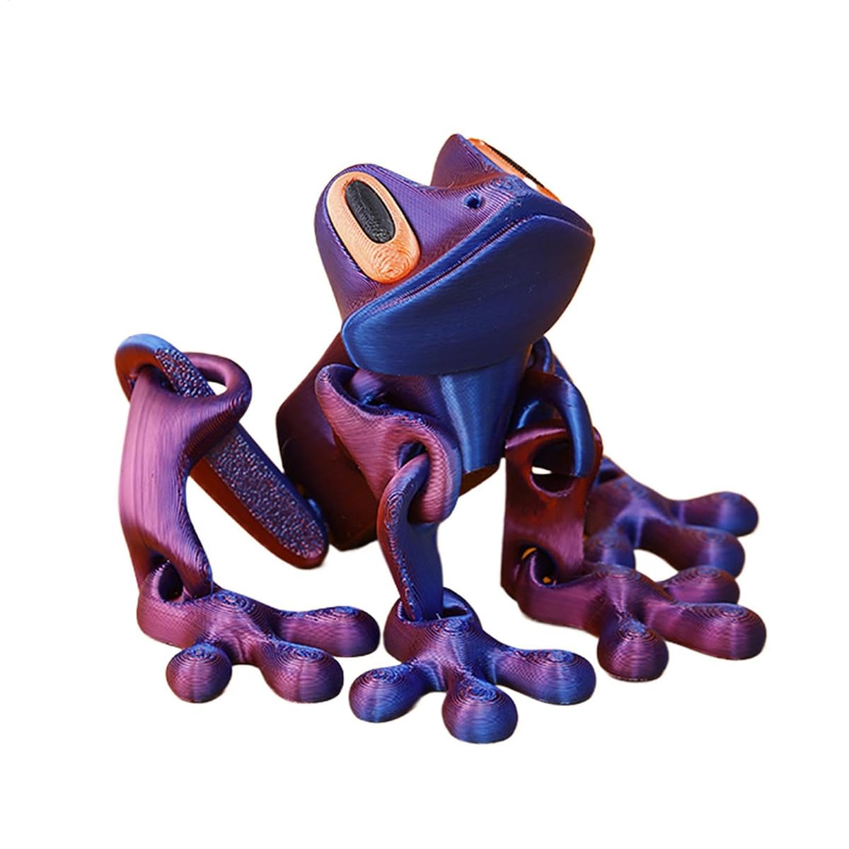 3D Printed Magnetic Frog New 3D Printed Frog Fridge Magnets Movable Joint Frog Toy Model Frog Refrigerator Magnets Decor for Home Office Decor (A)