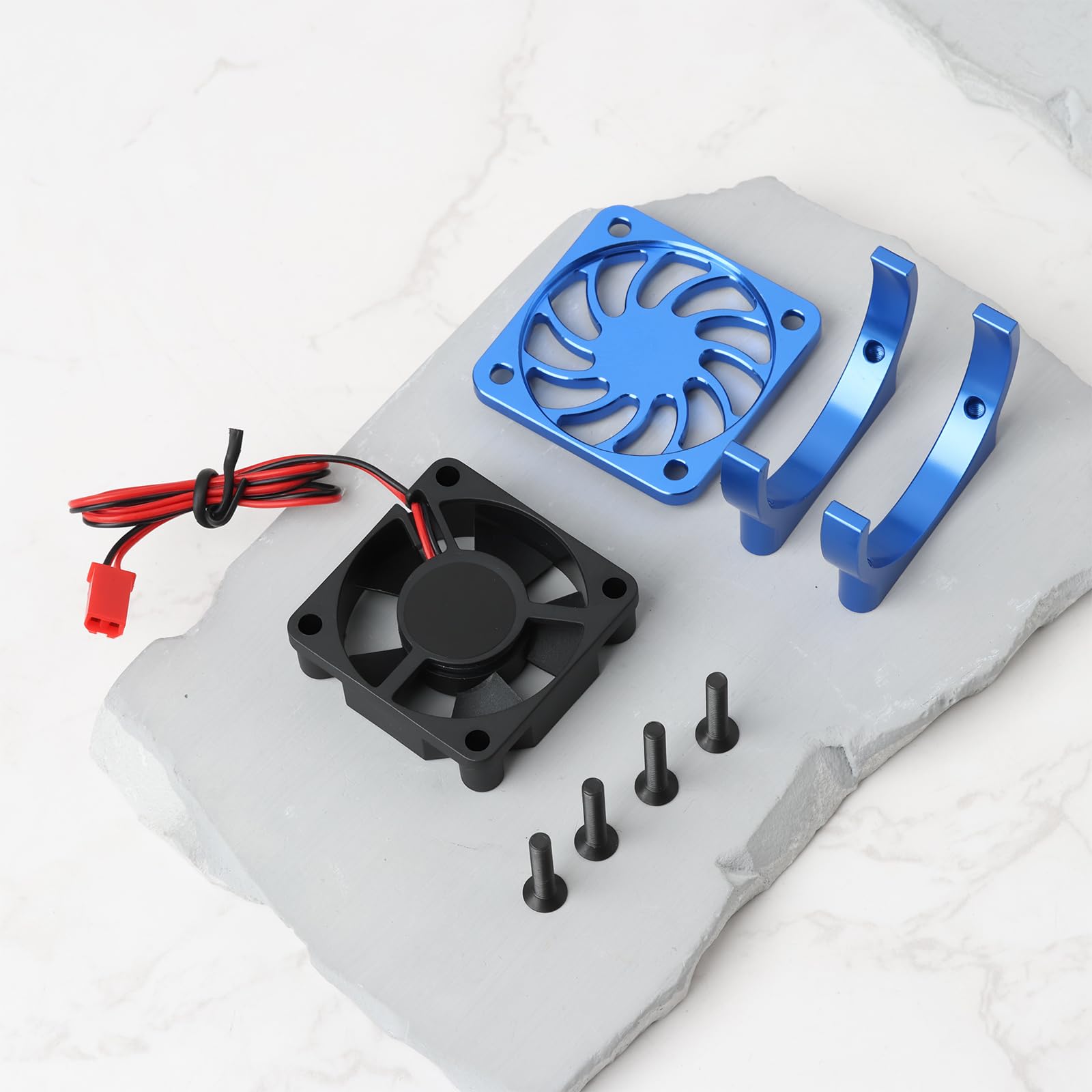 Ventilateur de refroidissement haute vitesse 2 broches GPM compatible avec TRAXAXAS Mini XRT BXL XS (108076-1) 36 mm Bleu