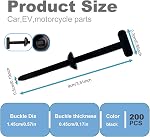 200Pcs Nylon Universal Cable Tie Buckle,Zip Ties Heavy Duty Self-Locking Nylon Holder, Automotive Zipper Clips,Zippered Trim Clip Auto Parts,Button Ziptie Bumper Retainer Fender Liner Fastener(Black)