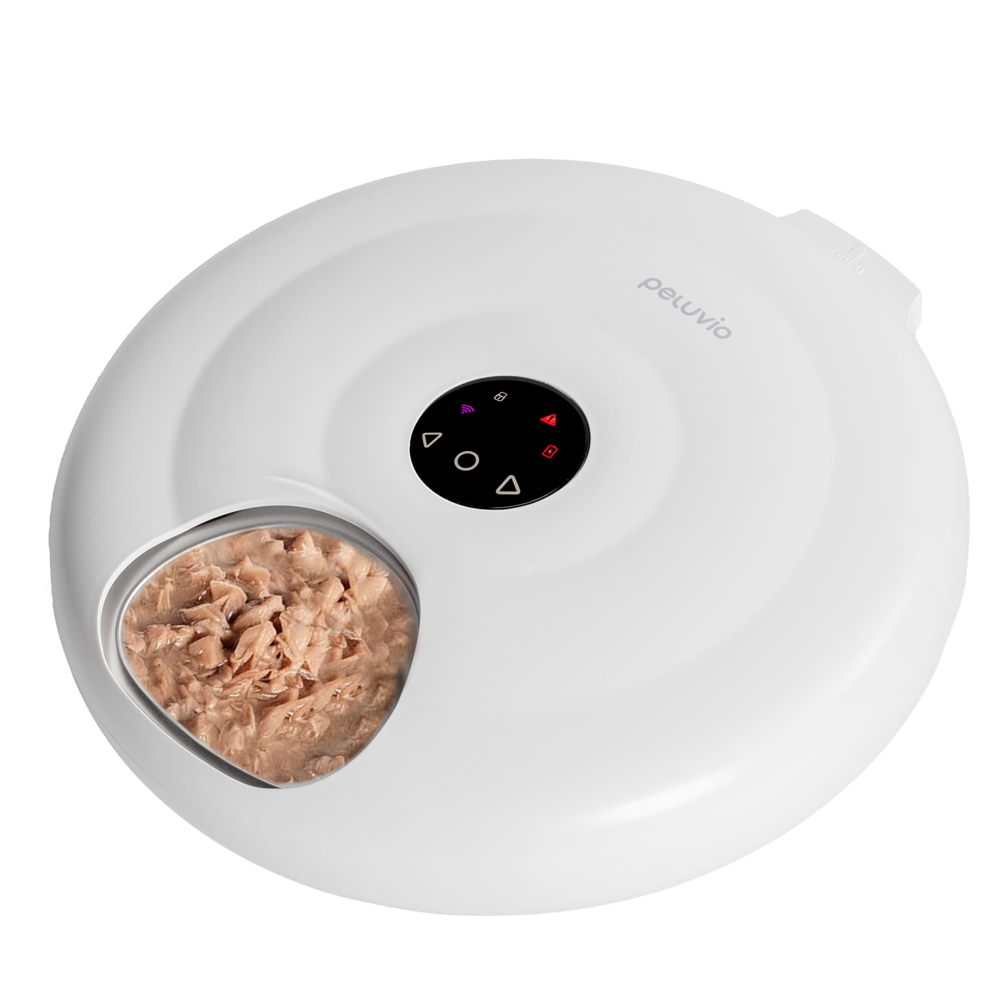 Nube Futterautomat Katze Nassfutter, Mit Kuehlung, Wi-Fi Smart App | Manuelle Steuerung, 6 Kammern Zu 150 ml, 4000 mAh Akku, Edelstahlschale, Anti-Jam, Panelsperre