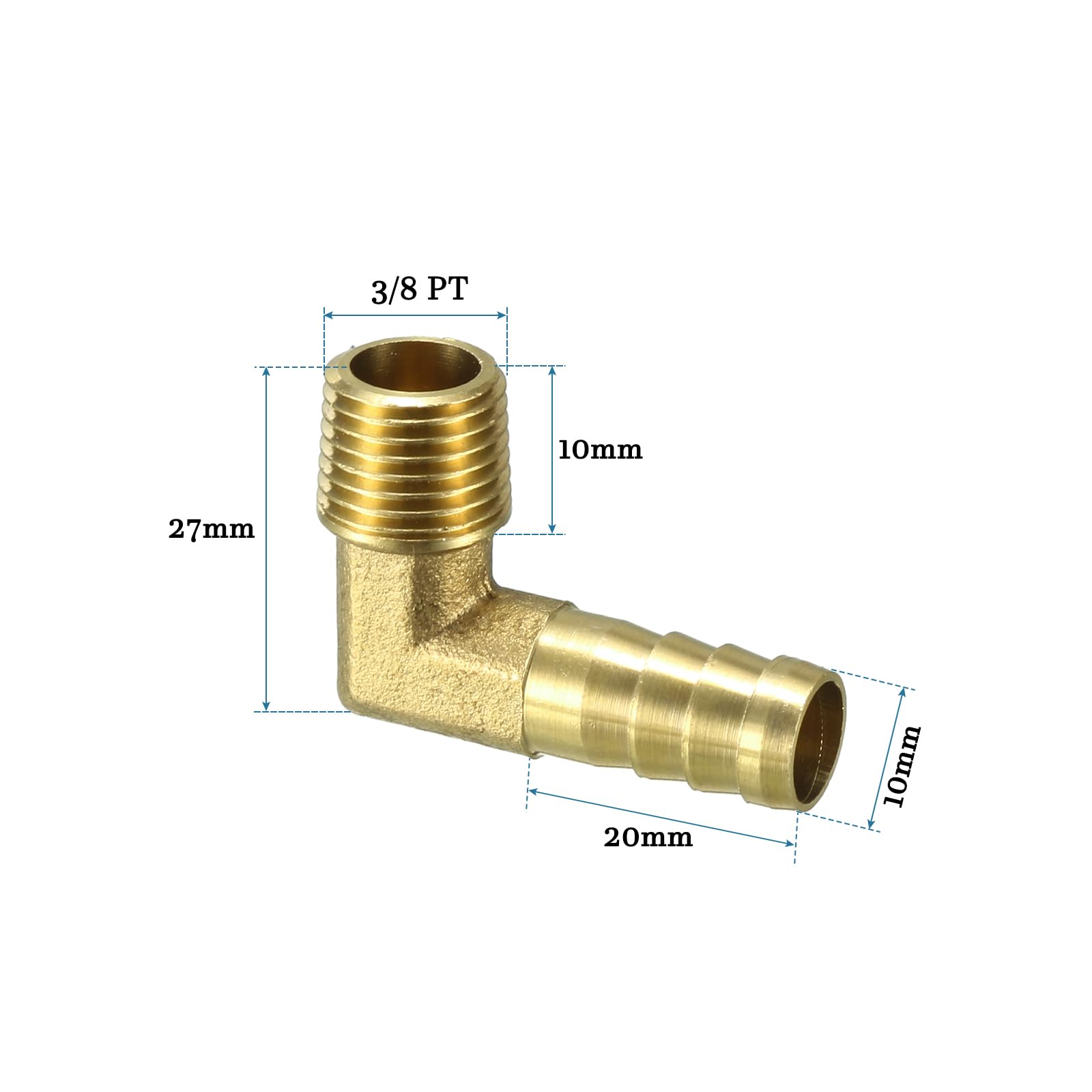 QUARKZMAN Raccordi Portagomma in Ottone 6pz 1/8 Barb x 1/8 Raccordo per Tubo Maschio in Ottone NPT per Acqua Combustibile Aria
