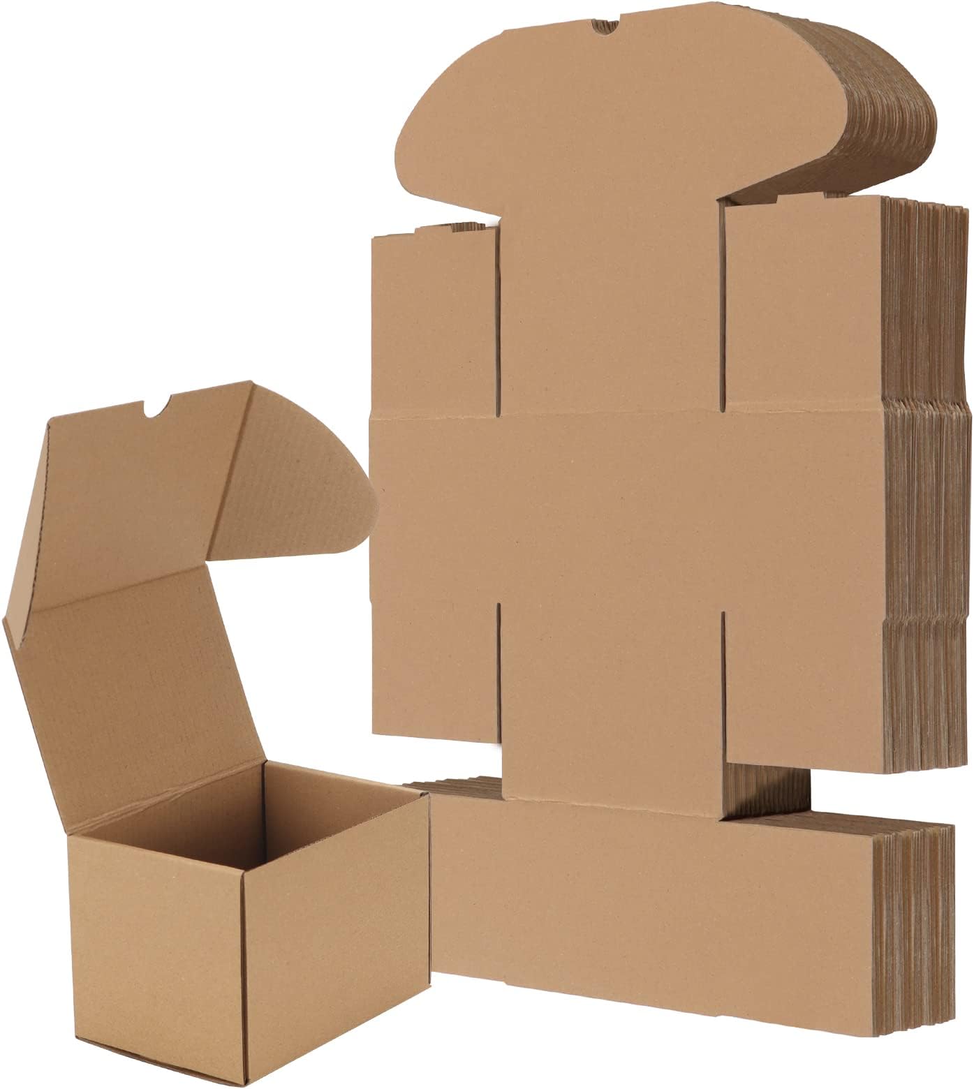 6x4x4 Shipping Boxes, Brown Corrugated Mailing Cardboard Box for Packing Small Business, 25 Pack
