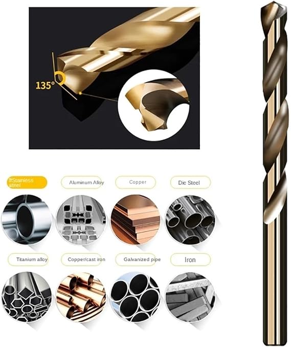 1 Pc M35 Cobalt Drill Bit 1mm-13mm Cobalt HSS Drill Bit Stainless Steel Drilling Metal Processing Professional Hand Punch Tool Color: 10.5mm