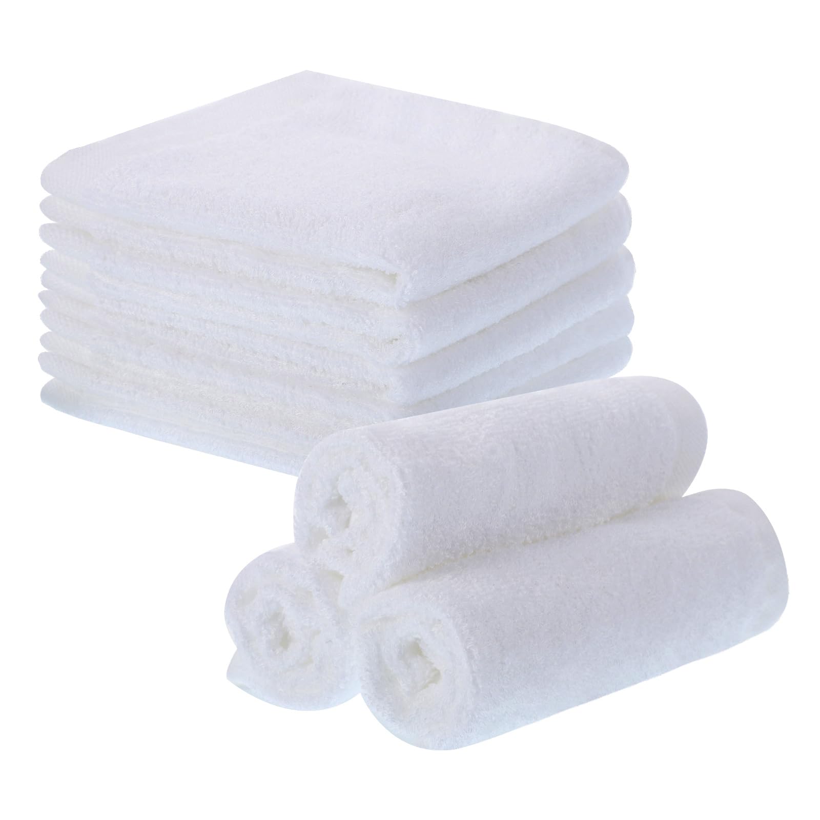 Lanjue 8 Pack Flannel Face Cloth for Women Kids 10 x 10 Inch Face Cloth Face Towels Reusable Facial Cleansing Cloths Baby Wash Cloth for Spa Sport Beauty Routine