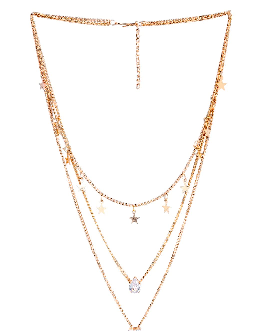 Kord Store Multi-Layer Chain Korean Fashion Necklace with American Diamond A Chic Statement for Style-Forward Individuals (Rose Gold 6) (B0BFXB1YK1) Amazon Price History, Amazon Price Tracker