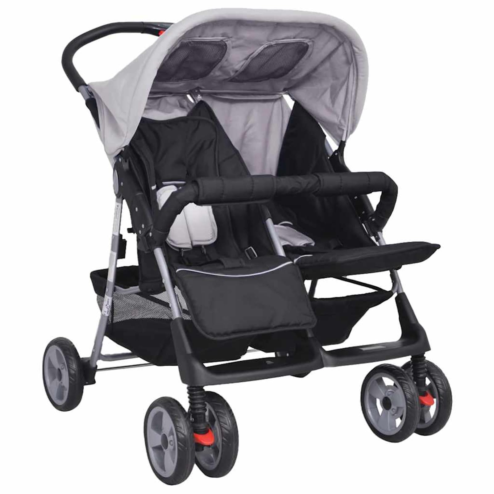 Gecheer Bettlaken 60 x 120 cm, Spannbettlaken für Babys, 60 x 120 cm, Kinderwagen, Stahl, Grau und Schwarz