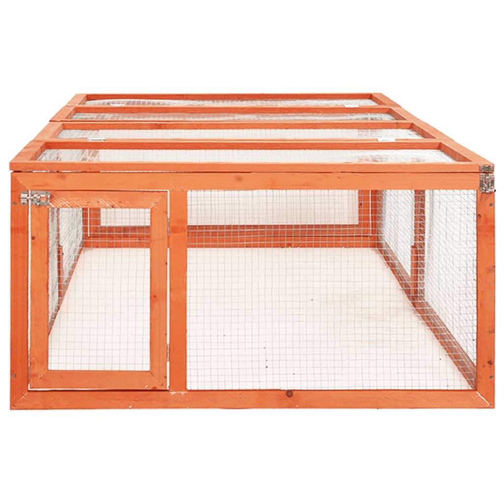 HOMIUSE Clapier à lapins en bois massif pour lapins - Accessoires - Cochon d'Inde - Cochon d'Inde - Cage à lapins - En bois - Marron - 183 x 90 x 46,5 cm