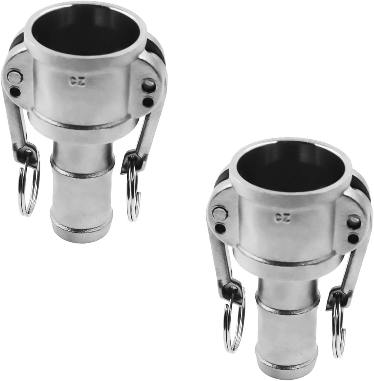 Global Type C Cam and Groove Hose Fitting,2PCS 1 1/2''Cam Lock Fittings,304 Stainless Steel Camlock fittings Layflat Hose Fitting w/Camlock Gasket