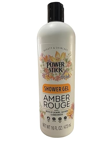 Gel de ducha Amber rouge con notas de jazmín, azafrán y madera de ámbar 16 onzas líquidas