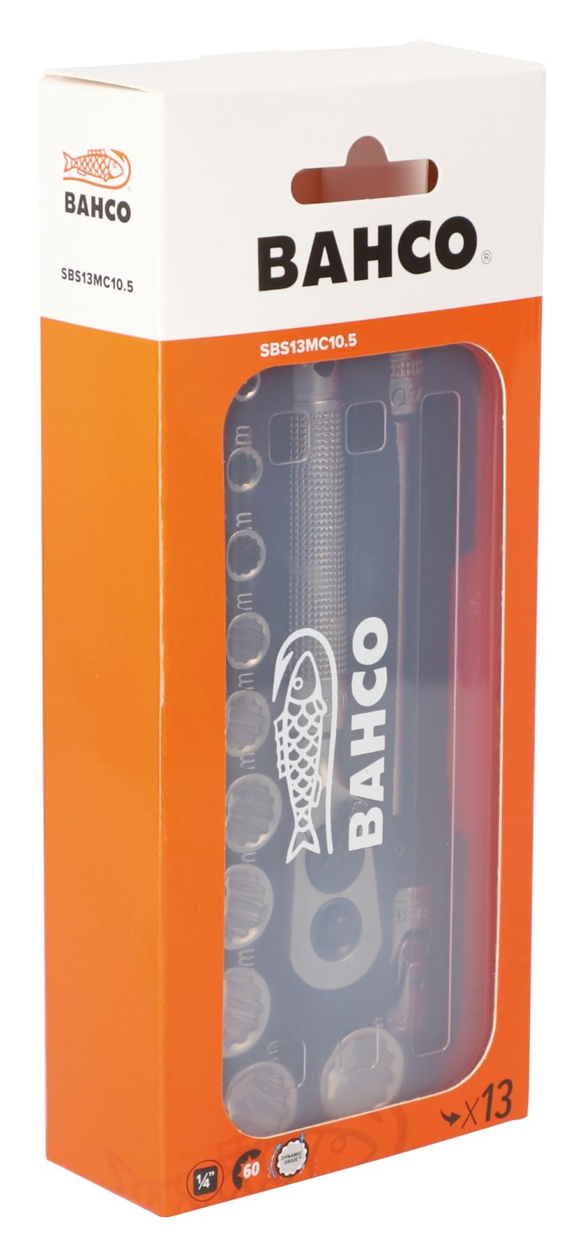 Bahco Jeu de douilles 13 pièces - Entraînement 1/4" | Acier au chrome vanadium | Kit d'outils professionnels avec cliquet et douilles | Design compact emballé pour le bricolage, l'automobile et