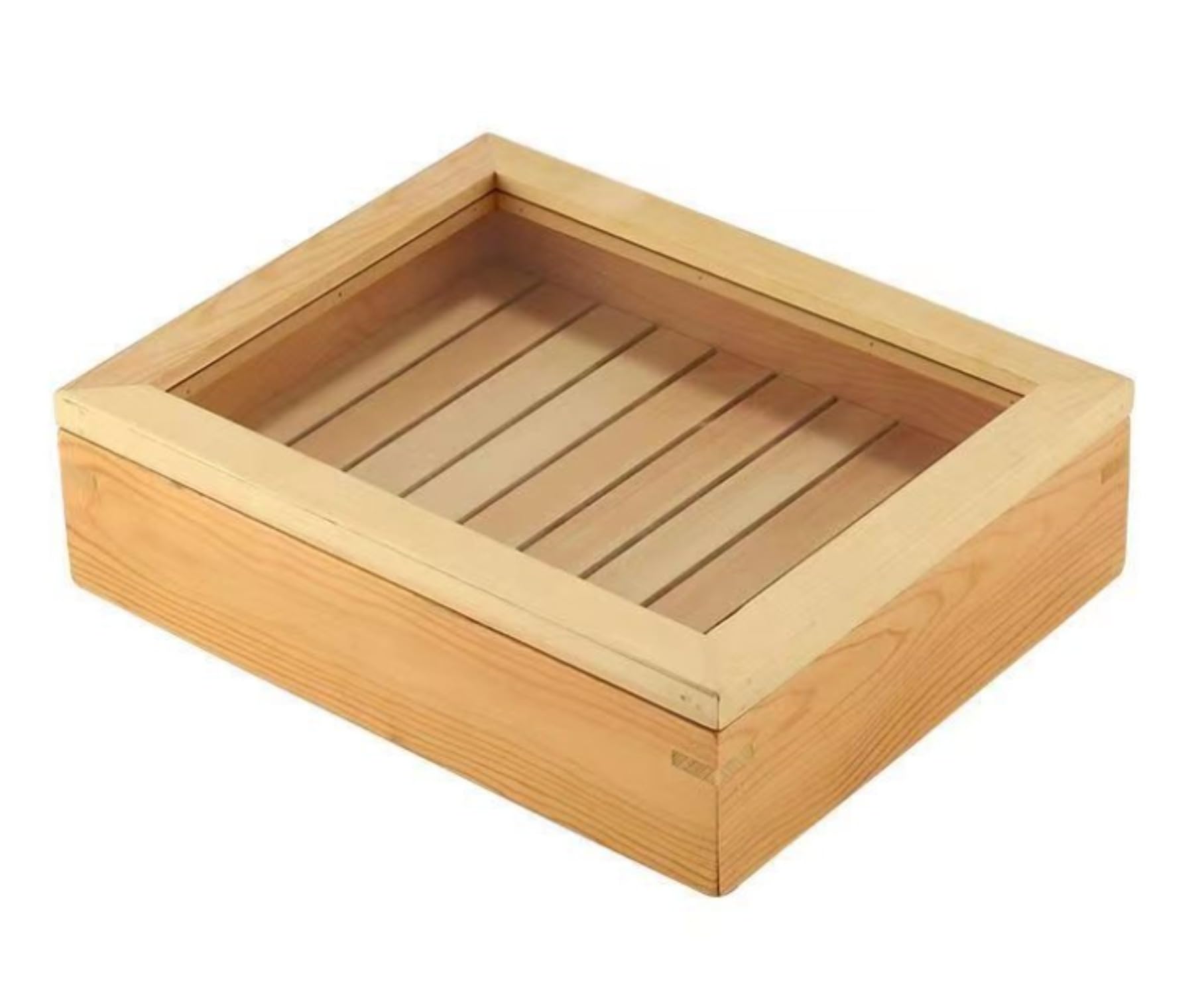 蓋付き◯大きな木箱　約37cm角◯木製古道具　収納　寿司箱　和菓子　折箱　香箱 Amazon.co.jp: アクリルの上箱の穴があいた版 木の寿司箱 蓋が付いて
