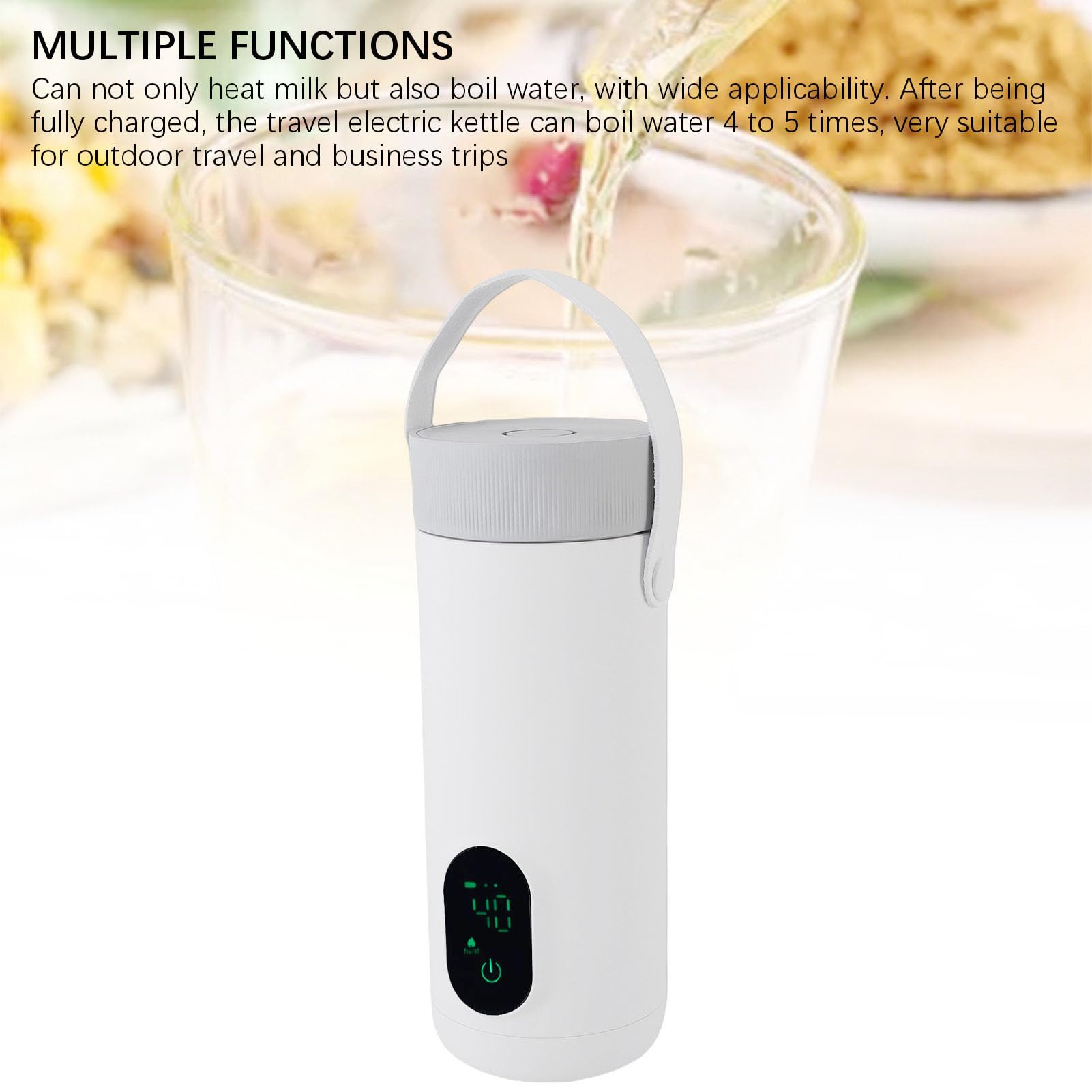 Sxhlseller Bouilloire Portable Rechargeable par USB | Chaudière à Eau Chaude électrique de Voyage de 350ml, sans Fil, pour Voiture, Camping, Cafetière, thé, Anti-fuite