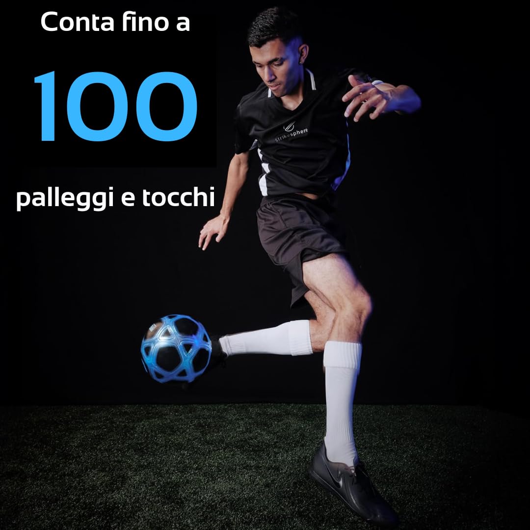 Strikesphere - Counter Ball, Entrenador Personal de Toques, Pelota con Luz y Sonidos Que te Animará y se Enciende Cada Vez Que la Toques, Desafía a Tus Amigos con el Freestyle, Famosa (MRK00000)