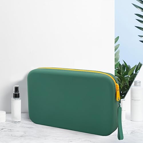 Miniatura 6 de LYDZTION Bolsa de maquillaje de silicona para mujeres, bolsa portátil para brochas de maquillaje, bolsa de cosméticos portátil impermeable para