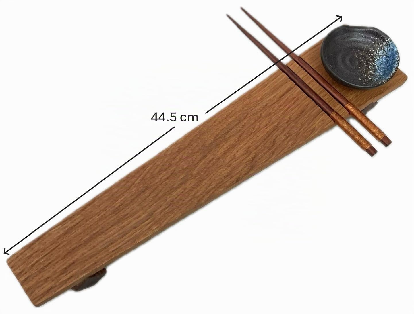 Genérico Set Sushi Premium (2 Tablas) de Madera Maciza FSC + 2 Cuencos Cerámicos + 4 Palillos | Aceite natural mate | Roble/Nogal/Iroko – Hecho a Mano (Madera Roble Americano)
