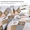 Dinjoy Floral Plaid Patchwork Quilt Set Queen Size, Reversible Brown Bedding Set Soft Microfiber Lightweight Bedspread Coverlet 3 Piece Fall Autumn Summer Use (90x90 inches) #2