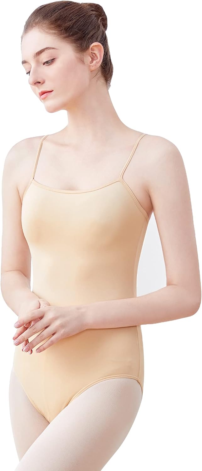 Women Nude Dance Leotards with Adjustable Straps