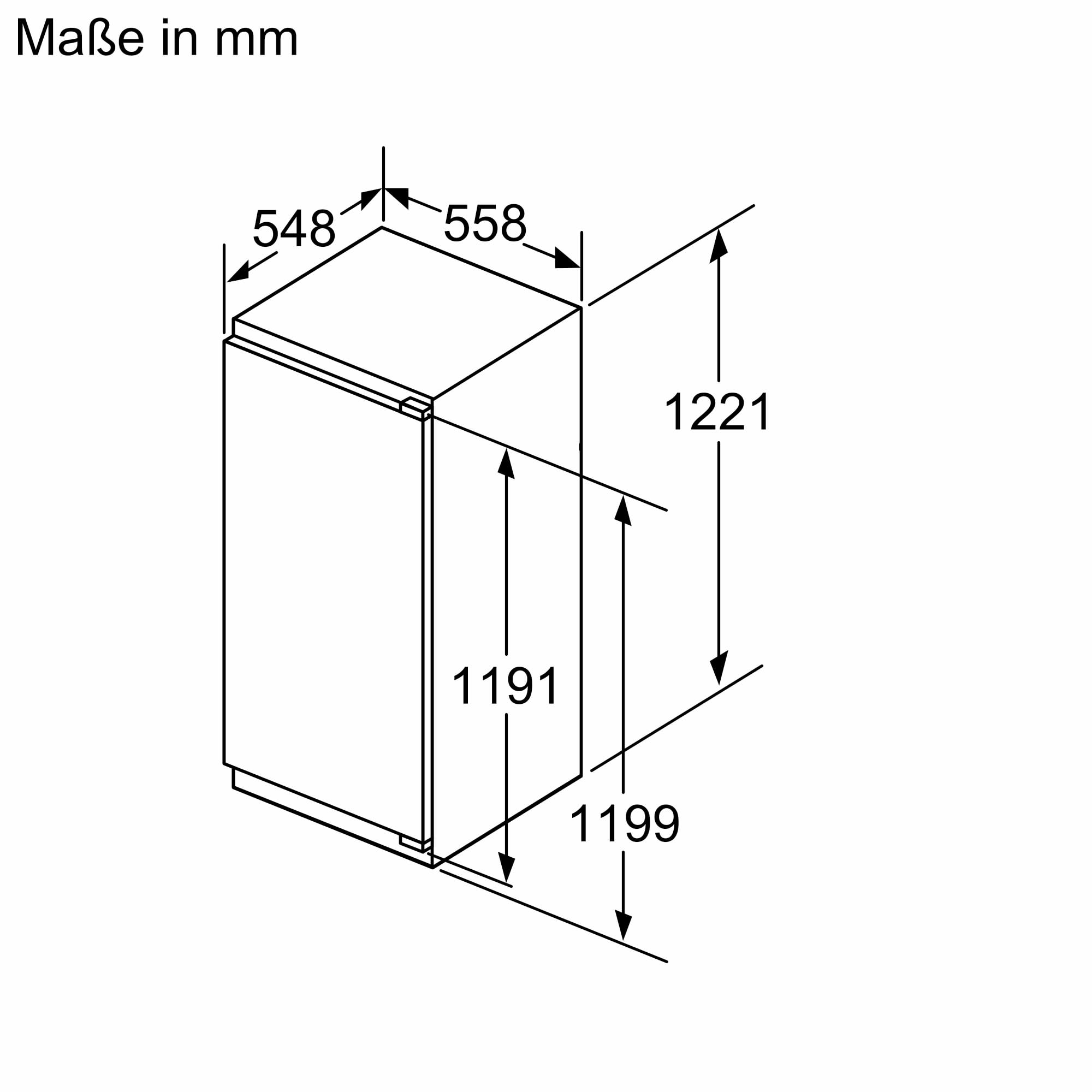 Siemens KI42LADD1 iQ500 Réfrigérateur encastrable avec congélateur, 122,5 x 56 cm, fabriqué en Allemagne, hyperFresh, contrôle électronique de la température, autoAirflow, alarme de porte