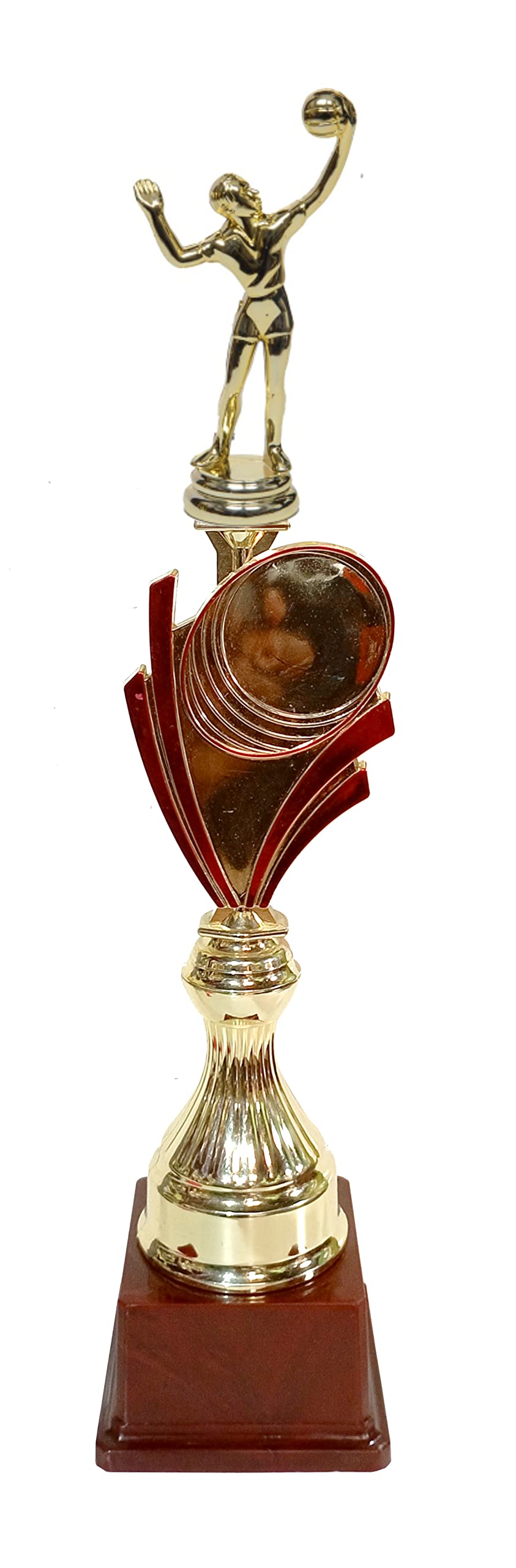 Be Win Red Leaf Designed Fiber Cup Trophy for Sports Events, Functions, Tournaments & Competitions Size Approximate 14" Inches (Volleyball)-picture-32