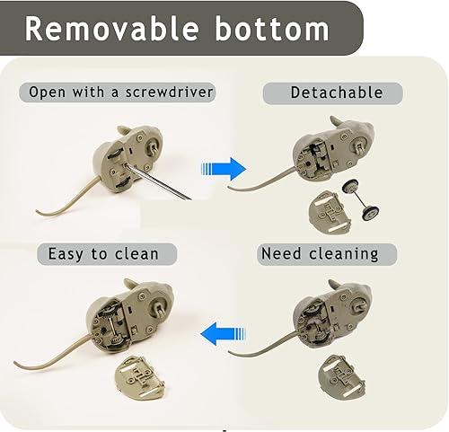 Miniatura 6 de Juguetes interactivos para gatos de interior con control remoto, ratón en movimiento automático, juguete para gatos con obstáculos de detección