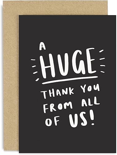 Old English Co. - Tarjeta de agradecimiento enorme para colega, tarjeta de despedida para compañero de trabajo, jefe, gerente del equipo, tarjeta de